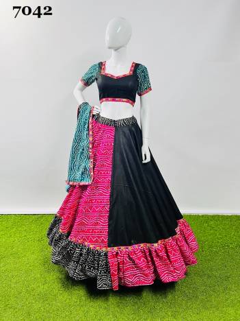 D.NO. 7042 BY AAWIYA PRINTED PURE COTTON SILK LEHENGA CHOLI MANUFACTURE IN SURAT